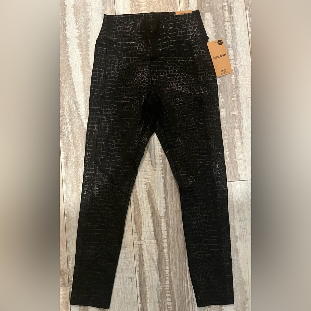 NWT Pink sport faux leather looking leggings